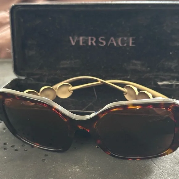 Versace Brown Sunglasses with Gold Medallion Accent Versace | Accessories | Versace Sunglasses | Poshmark main image 2